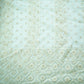 Classic White Floral Chikankari Work Dyeable Organza Jacquard Fabric
