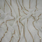 White Dyeable Zari Stripes With Sequins Embroidery Georgette Fabric DR-32372