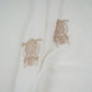 White Dyeable Cutdana Owl Embroidery Georgette Fabric GTS-32030