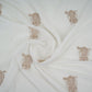 White Dyeable Cutdana Owl Embroidery Georgette Fabric GTS-32030