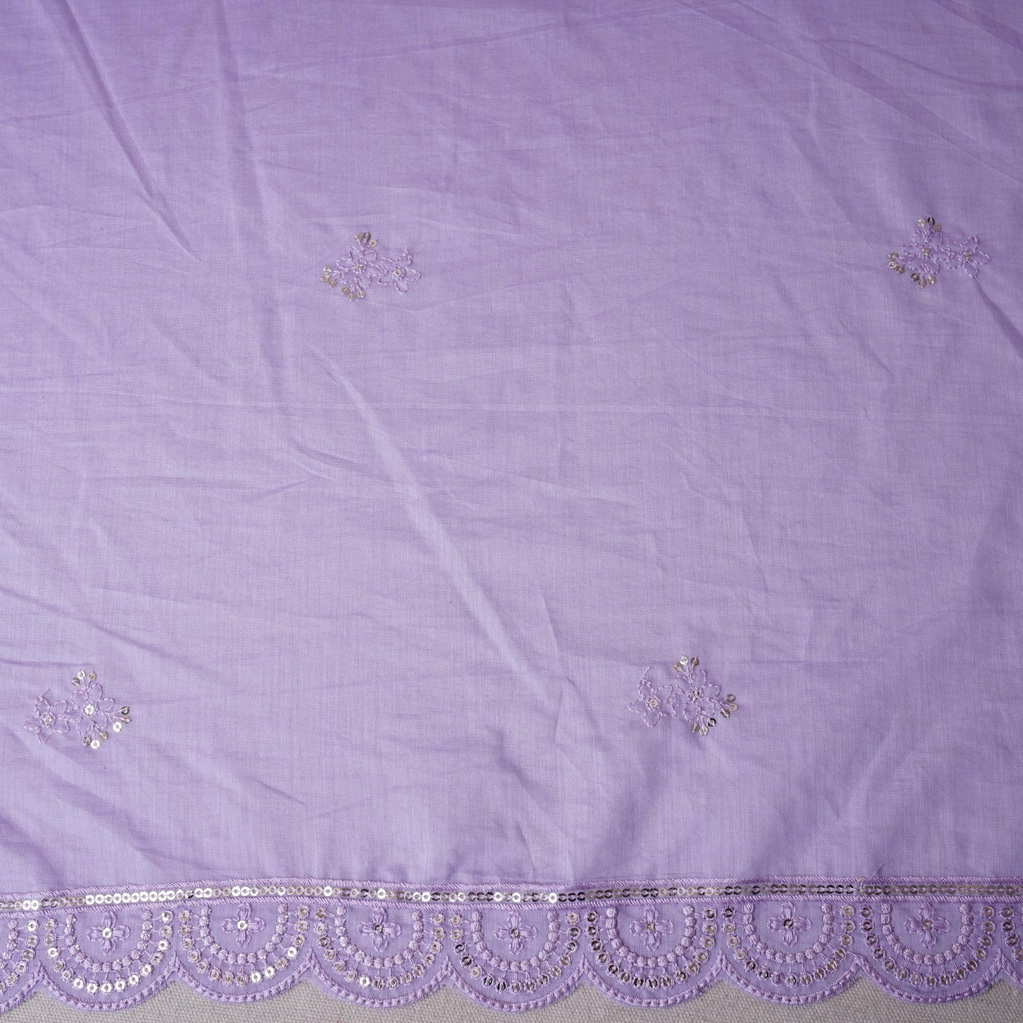Lavender Embroidery Chanderi Dupatta DC-30336