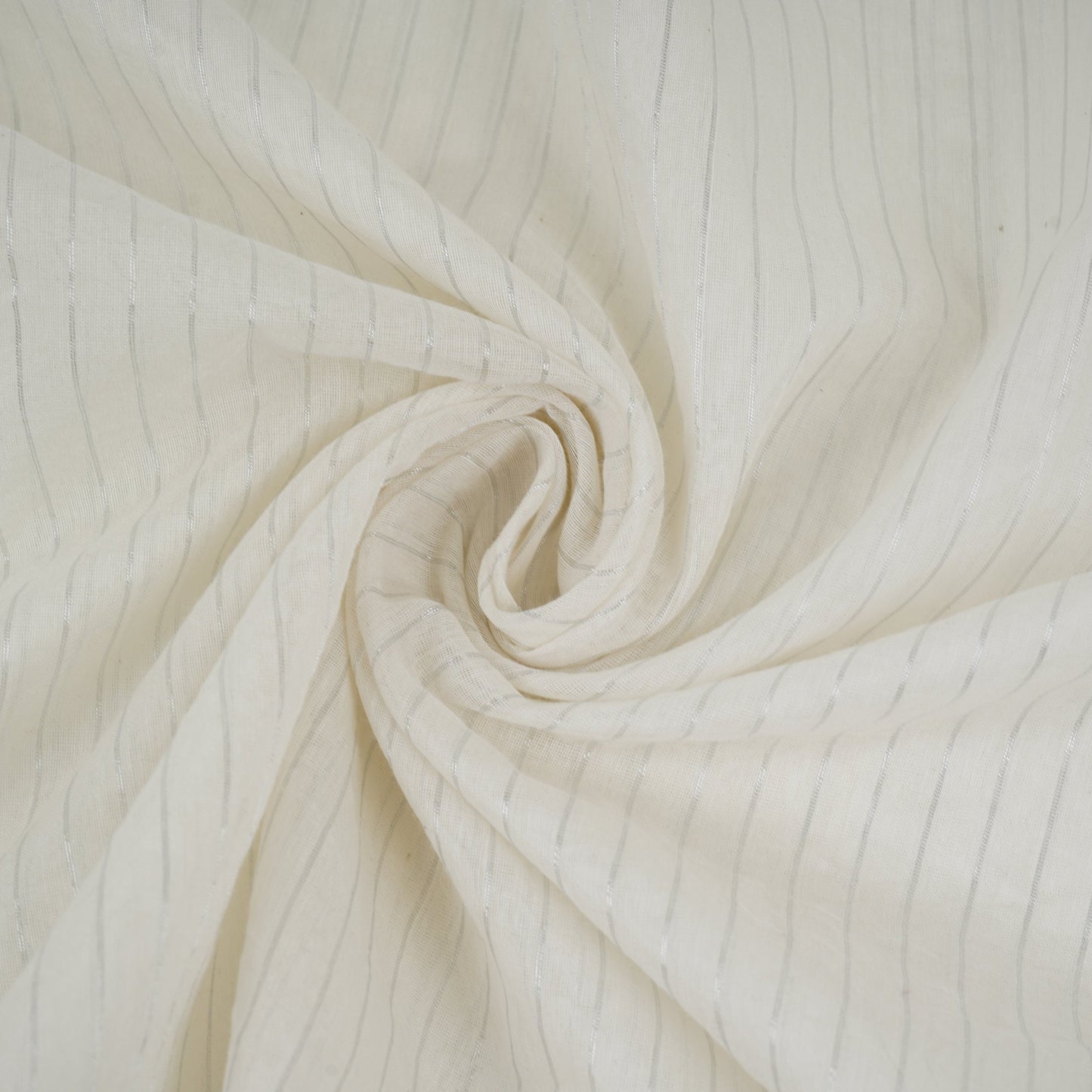 Off White with Silver Stripes Dyeable Tissue Fabric ACV-32244