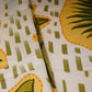 Cream Abstract Print Satin Linen Fabric MT-30989