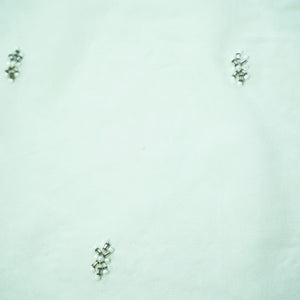 White Cutdana Embroidery Georgette Dyeable Fabric