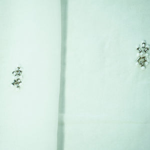 White Cutdana Embroidery Georgette Dyeable Fabric
