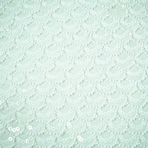 White Sequins Cut Dana Dyeable Georgette Fabric