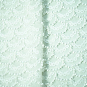 White Sequins Cut Dana Dyeable Georgette Fabric