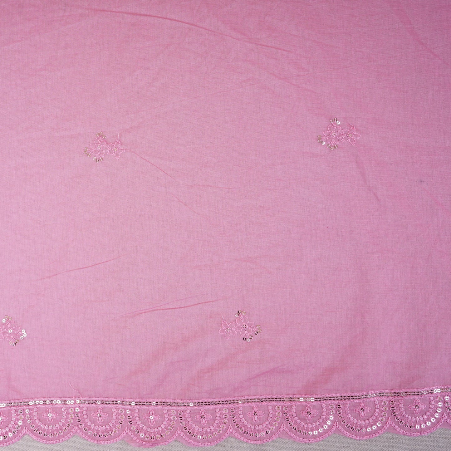 Pink Embroidery Chanderi Dupatta DC-30342
