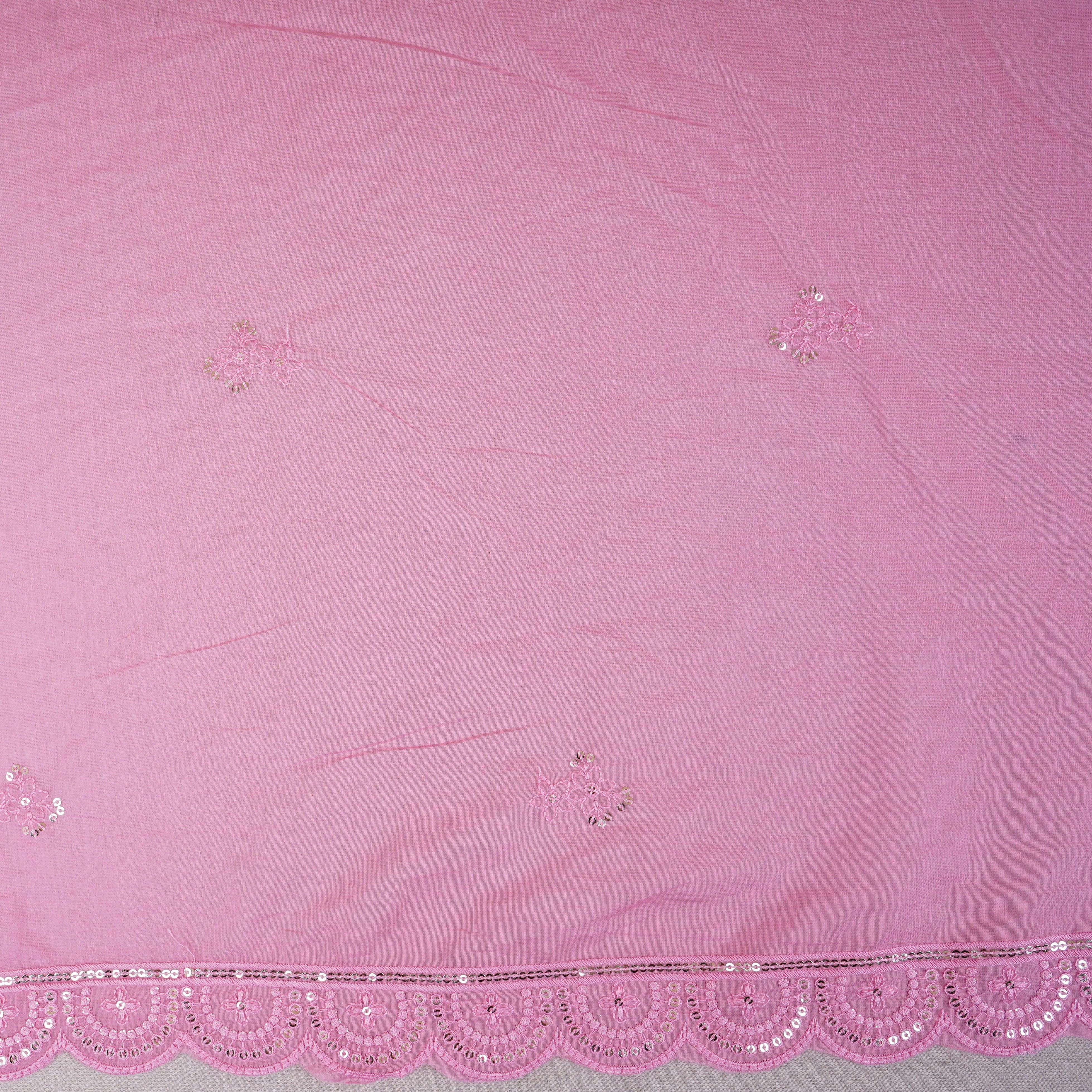 Pink Embroidery Chanderi Dupatta DC-30342 - TradeUNO