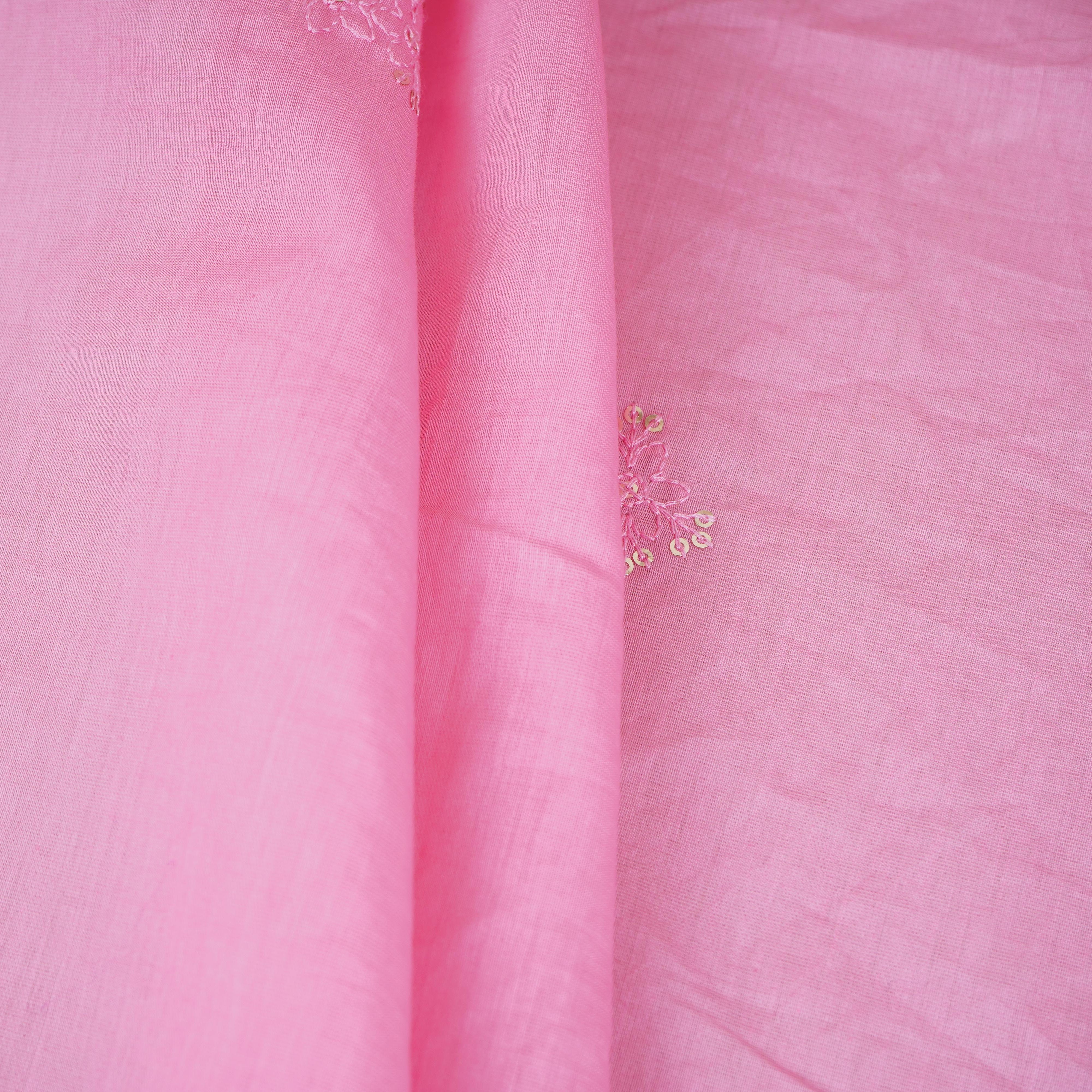 Pink Embroidery Chanderi Dupatta DC-30342 - TradeUNO