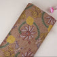 Brown Floral Print Satin Linen Fabric MT-30991
