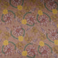 Brown Floral Print Satin Linen Fabric MT-30991