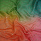 Mint Green with Purple 4D Chevron embroidery Mul Chanderi Fabric VF-32051
