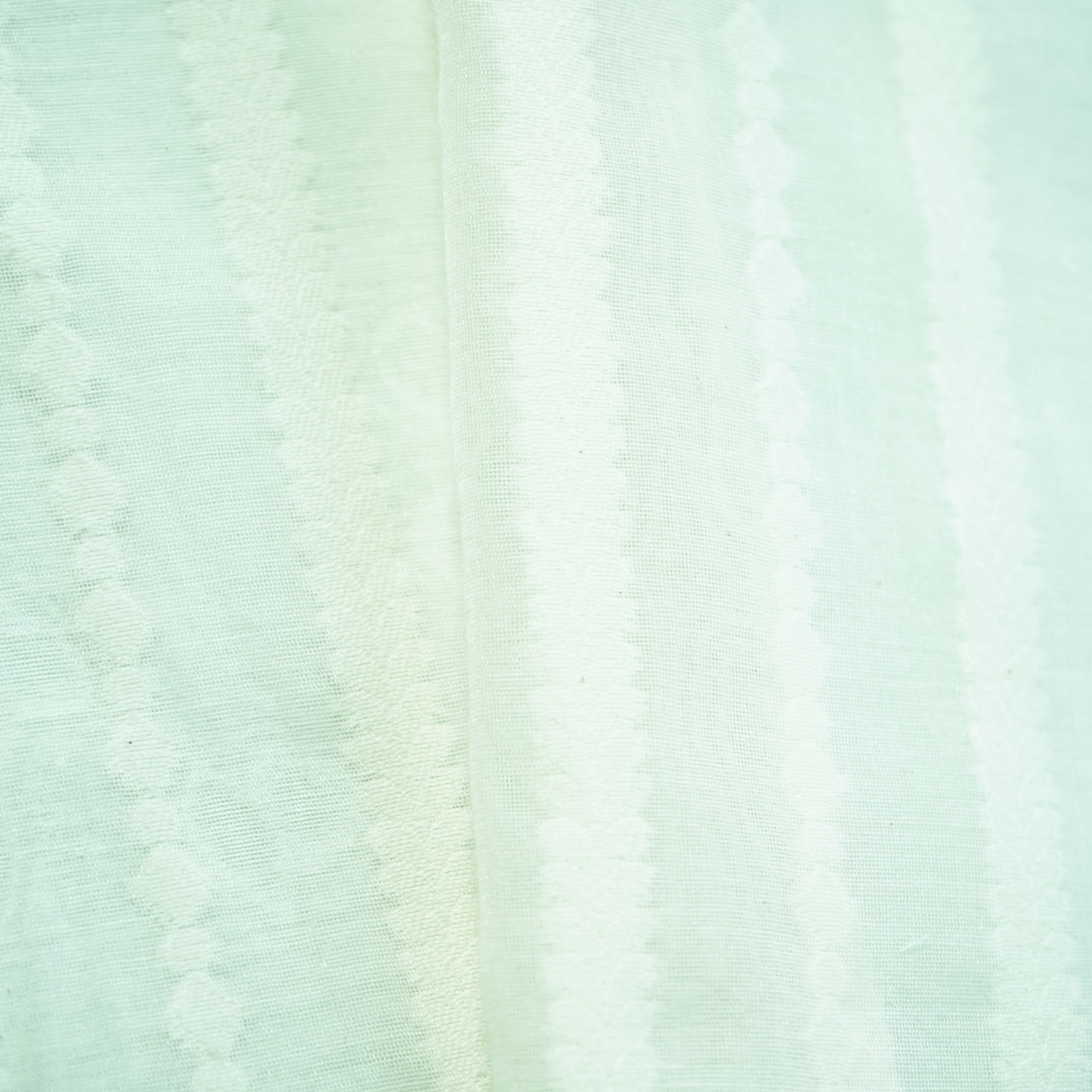 Off White Traditional Stripes Handloom Dyeable Cotton Staple Fabric