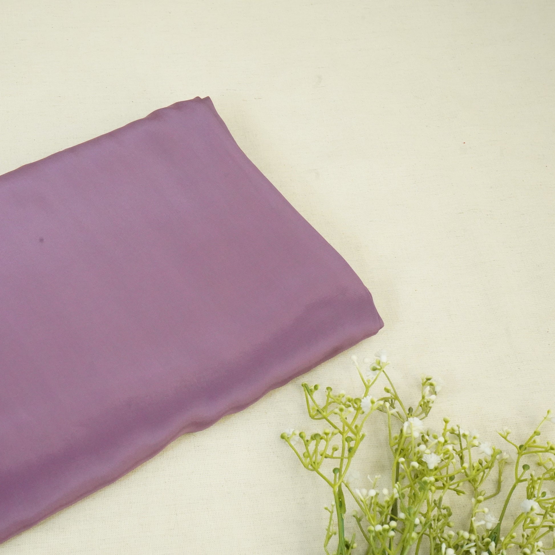 Dark Lavender Solid Natural Crepe Fabric 19731