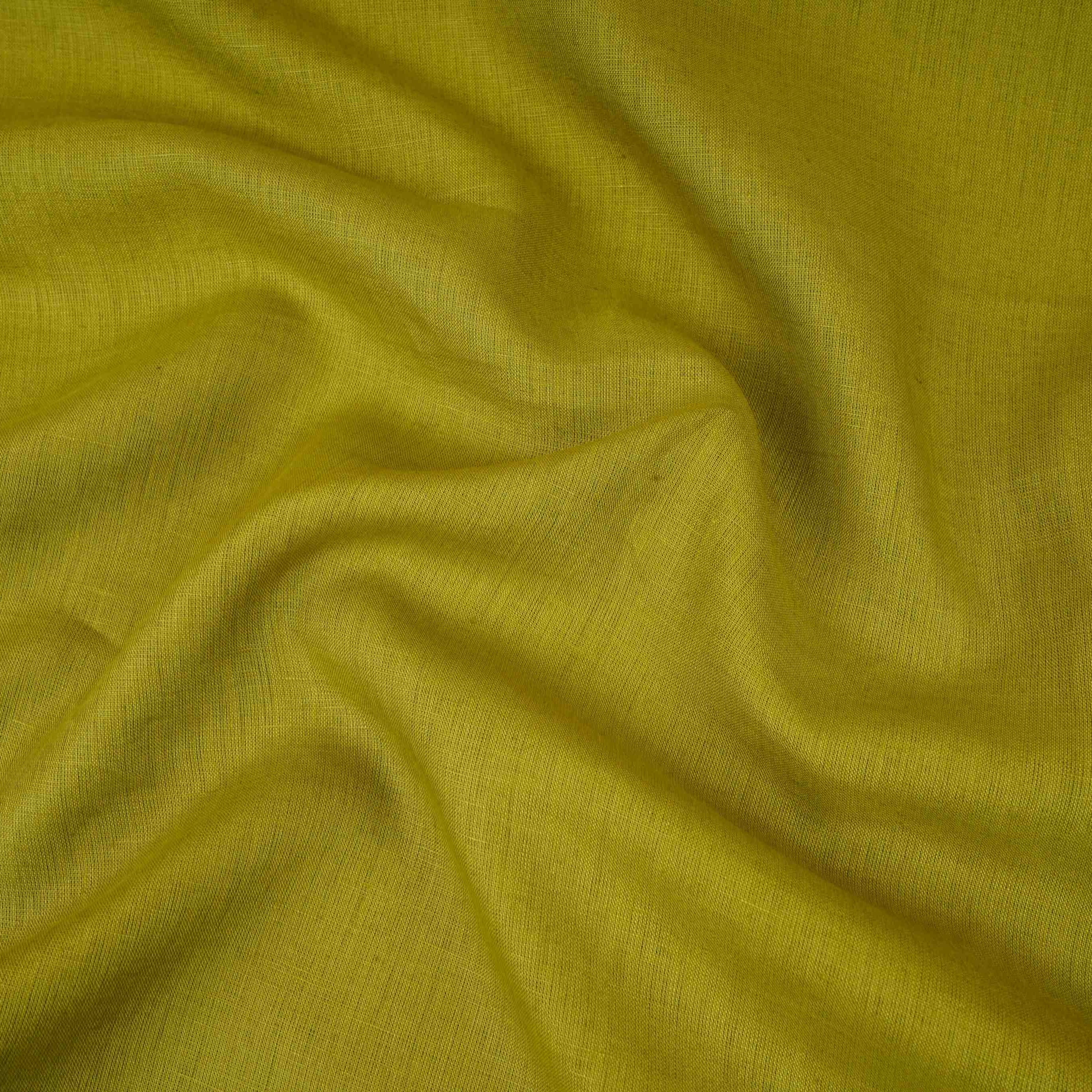 Mehndi Green Solid Pure Linen 60 Lea Fabric UT-30489 - TradeUNO