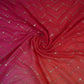 Pink with Peach 4D Chevron embroidery Mul Chanderi Fabric VF-32050