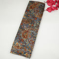 Dark Grey Floral Print Bangalori Silk Fabric