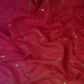 Pink with Peach 4D Chevron embroidery Mul Chanderi Fabric VF-32050