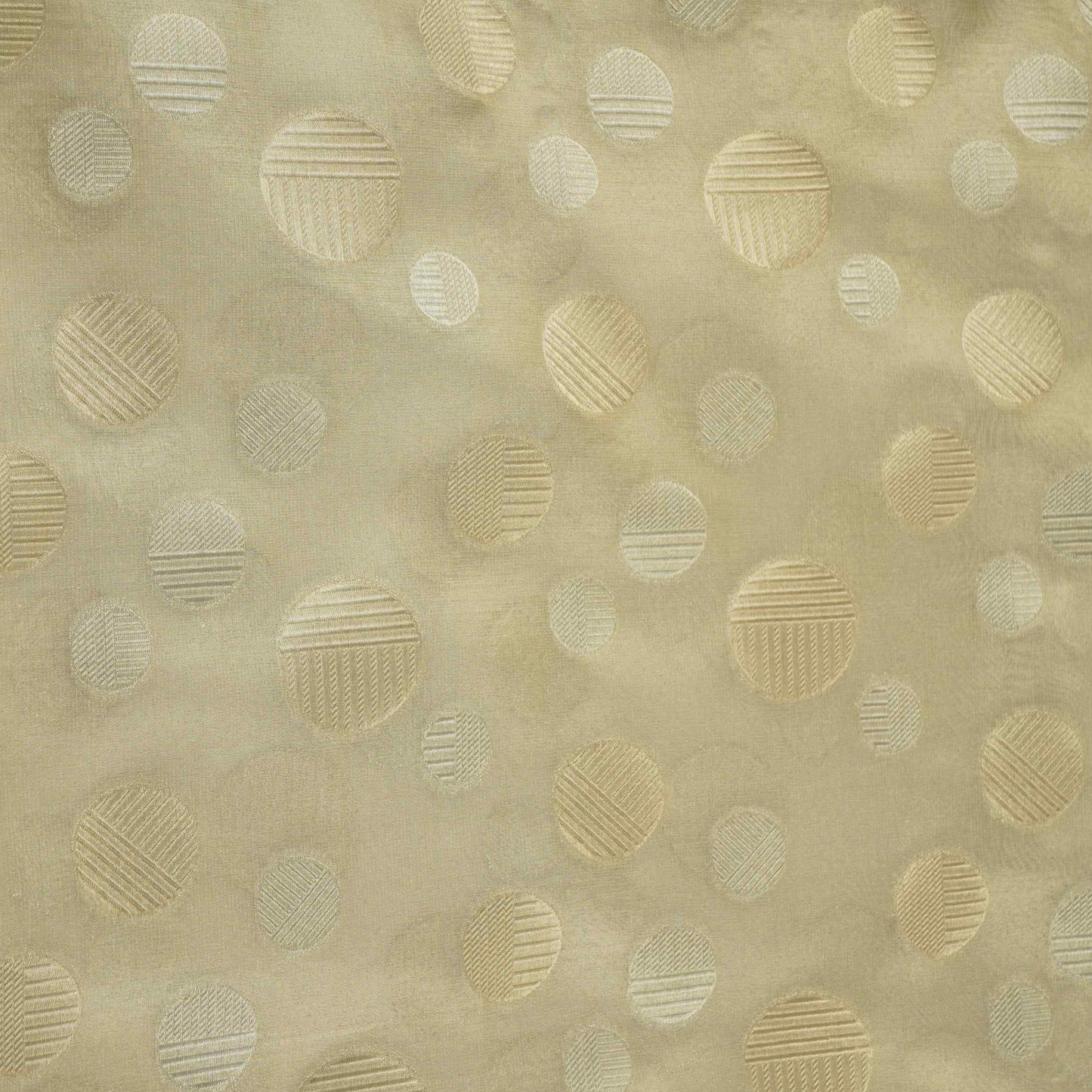 Golden & Silver Polka Dot Kanjivaram Silk Fabric MTI-32456