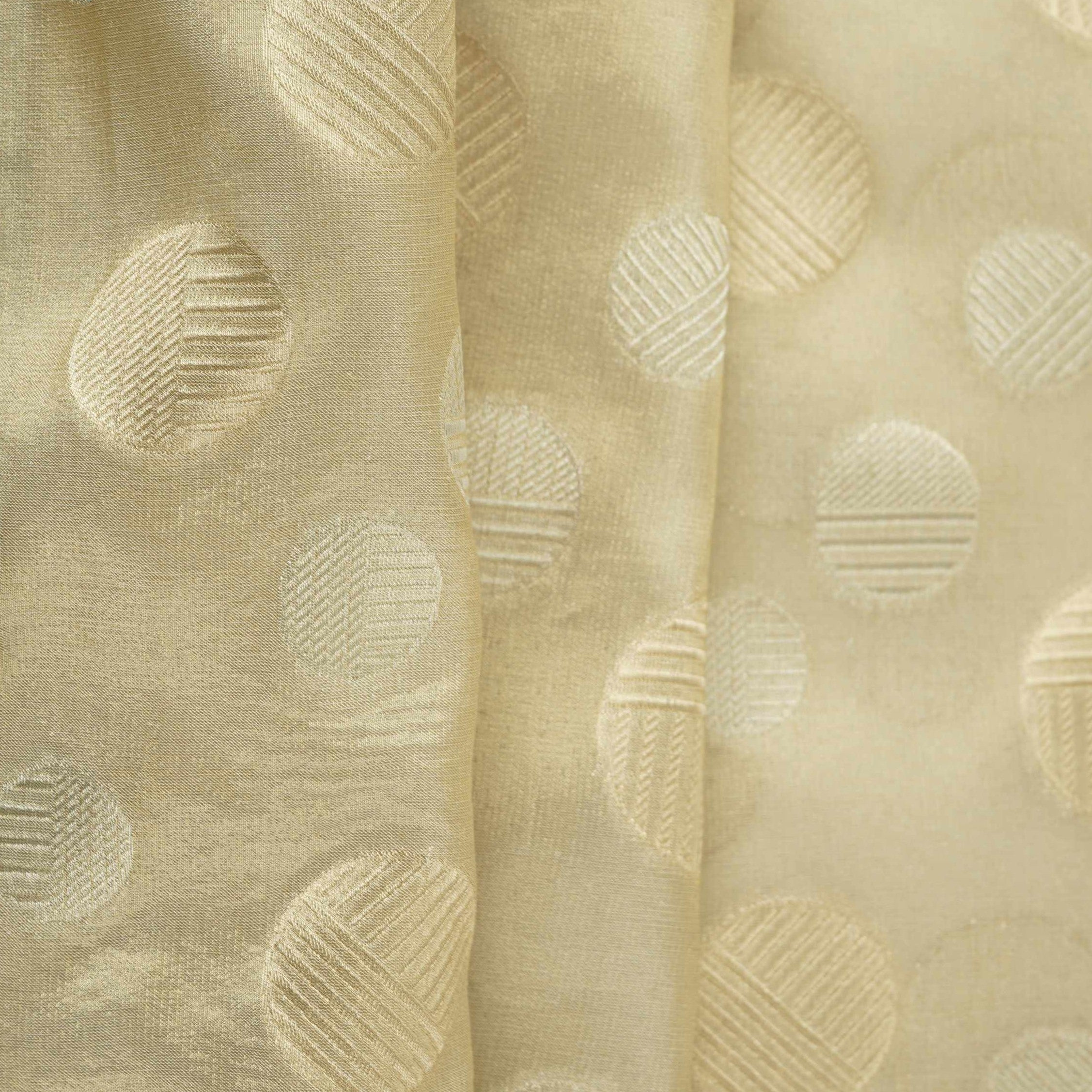 Golden & Silver Polka Dot Kanjivaram Silk Fabric MTI-32456 - TradeUNO
