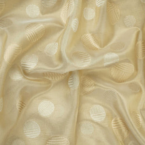 Golden & Silver Polka Dot Kanjivaram Silk Fabric MTI-32456 - TradeUNO