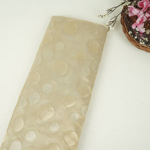 Golden & Silver Polka Dot Kanjivaram Silk Fabric MTI-32456 - TradeUNO