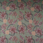 Sage Green Floral Print Satin Linen Fabric MT-30986
