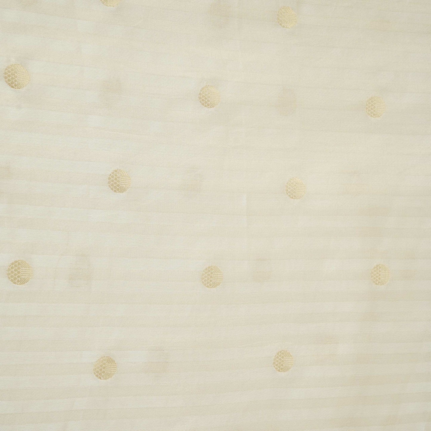 White & Silver Zari Buti Stripes Kanjivaram Silk Fabric MTI-32455