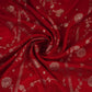 Red cutdana embroidery with jacquard Russian Silk Fabric TF-32053