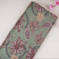 Sage Green Floral Print Satin Linen Fabric MT-30986