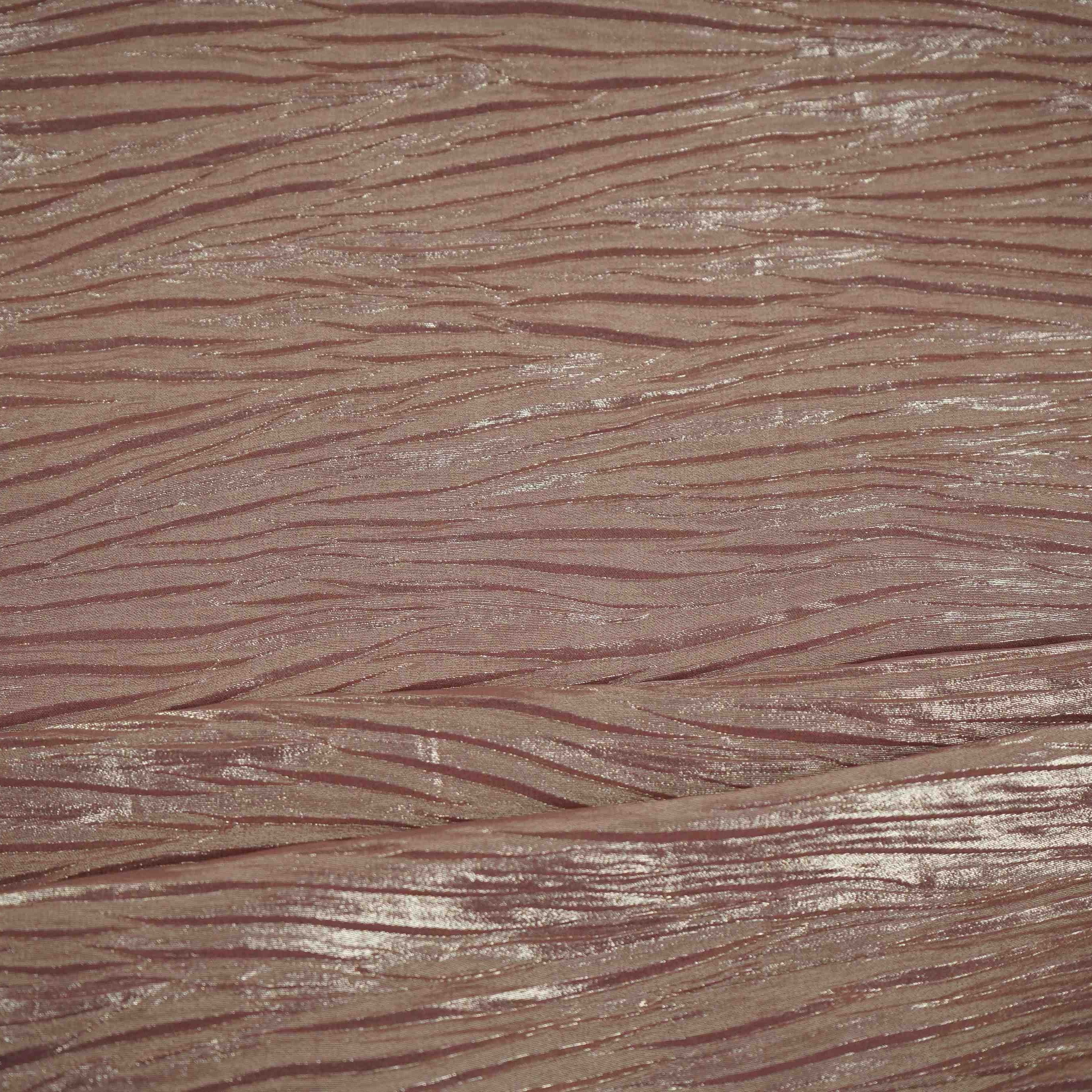 Dusty Pink With Plated Chiffon Foil Fabric LI-32171