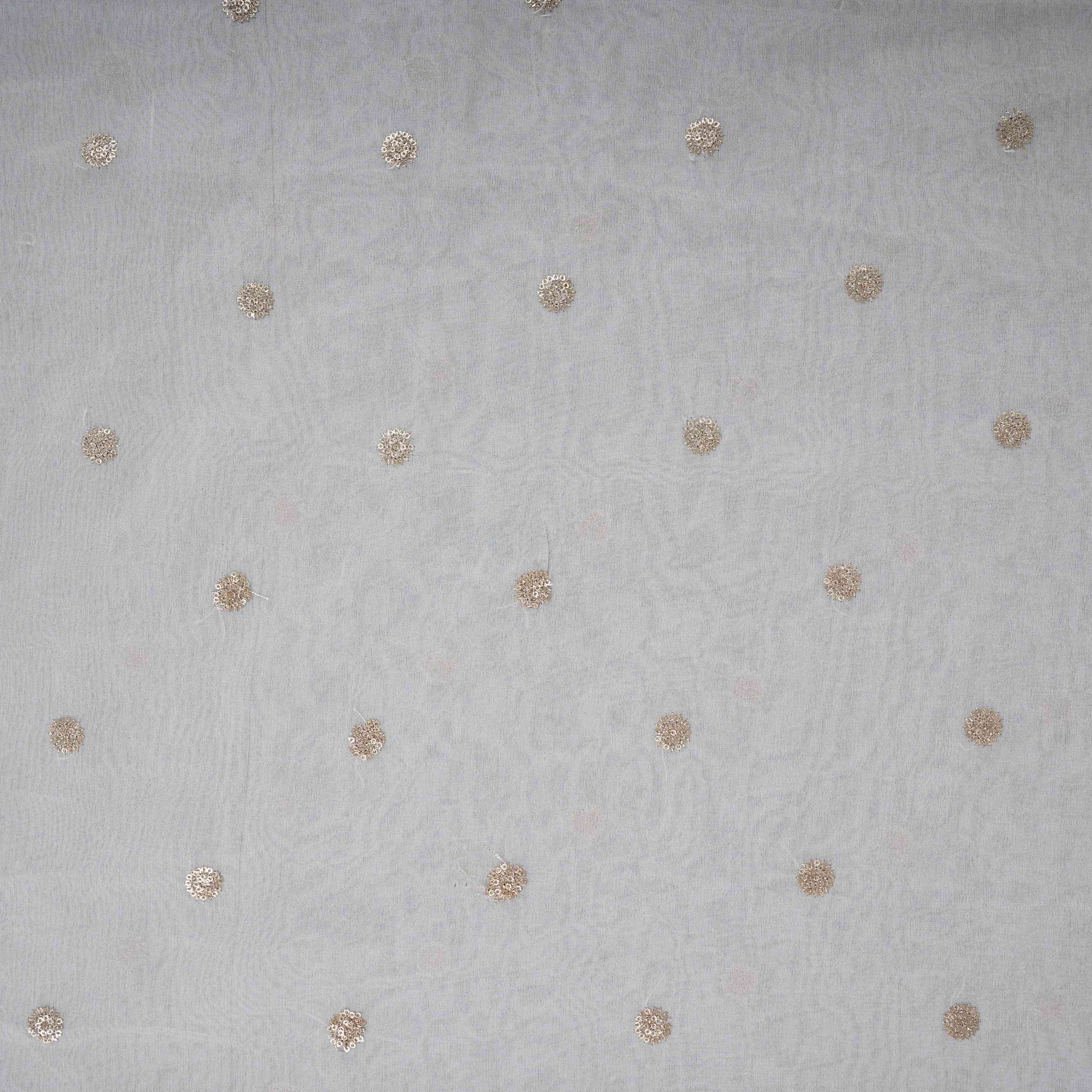 Off White Buti Dyeable Shimmer Georgette Fabric STF-30653 - TradeUNO