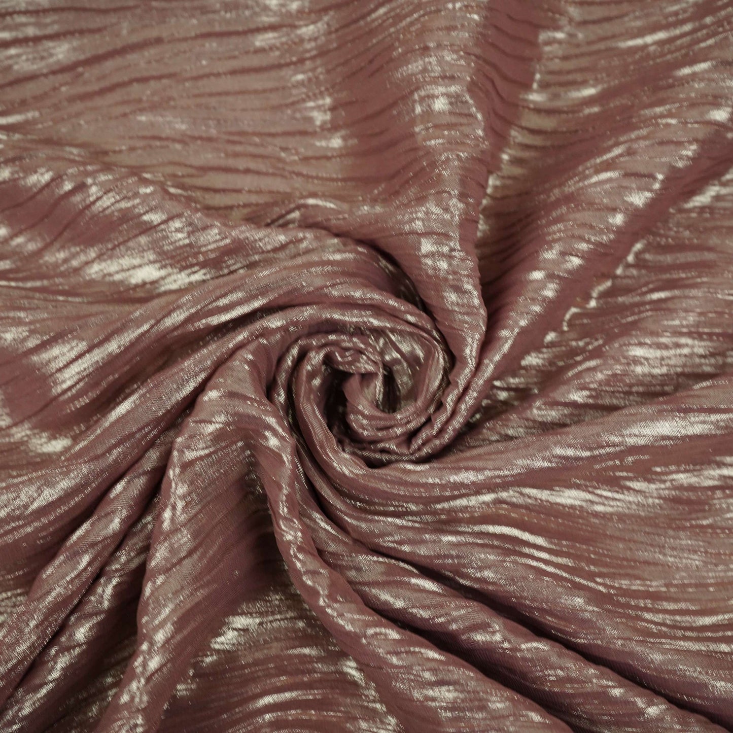 Dusty Pink With Plated Chiffon Foil Fabric LI-32171