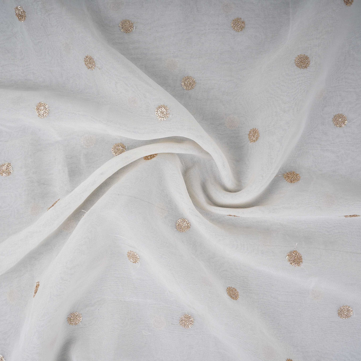 Off White Buti Dyeable Shimmer Georgette Fabric STF-30653