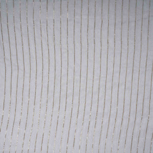 White Zari Sequence Chinnon Fabric STF-30657 - TradeUNO