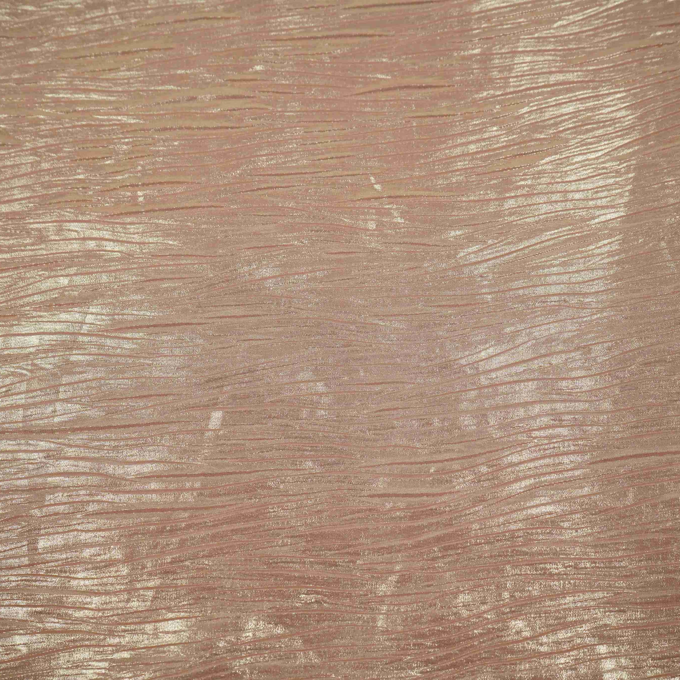 Gold Pink With Plated Chiffon Foil Fabric LI-32172