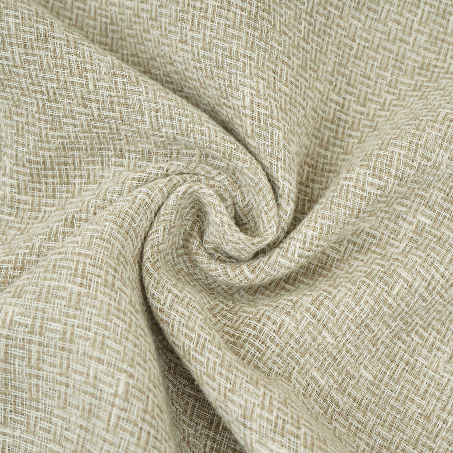 Natural Beige Solid Linen Jute Fabric RS-32454