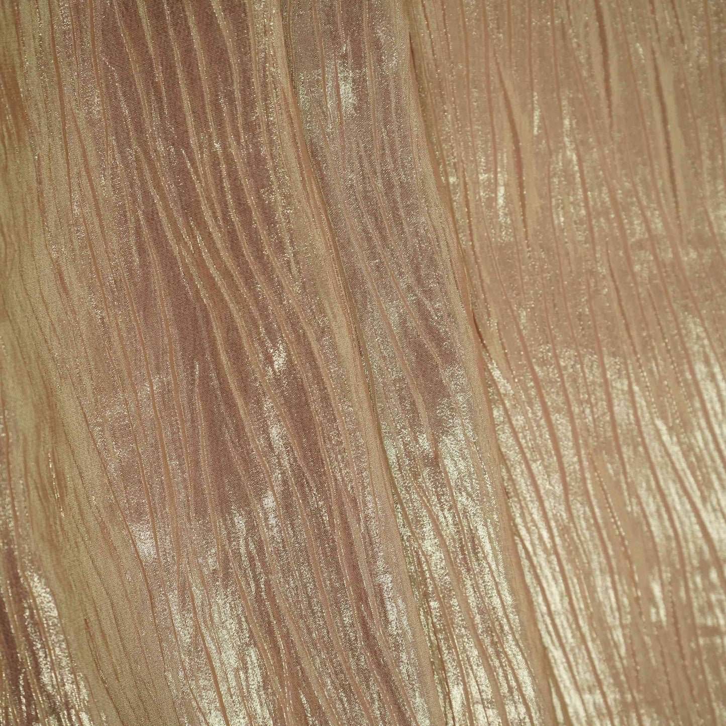 Gold Pink With Plated Chiffon Foil Fabric LI-32172