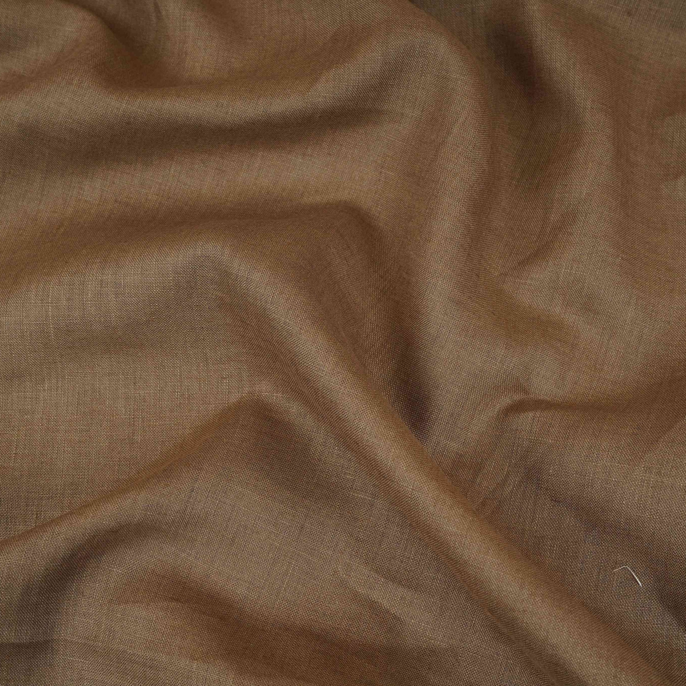 Brown Solid Pure Linen 60 Lea Fabric UT-30486 - TradeUNO