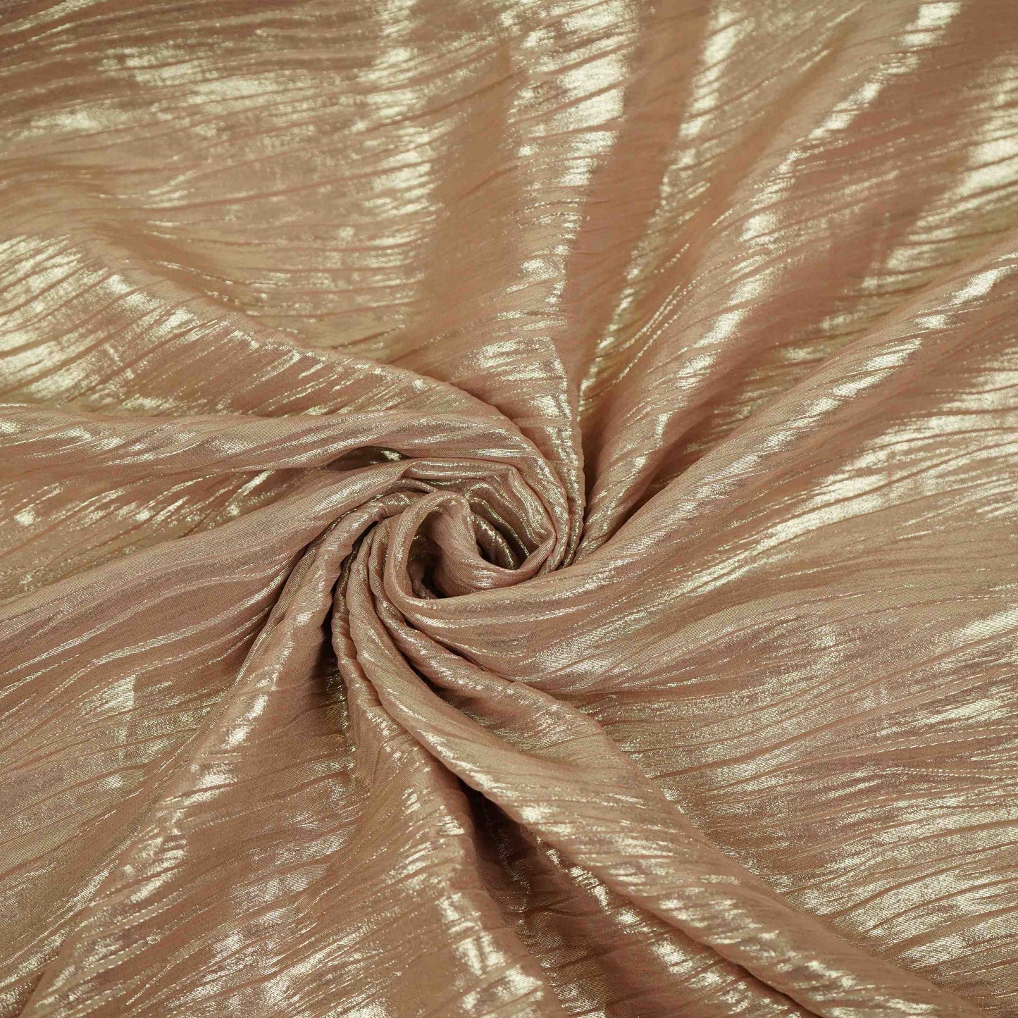 Gold Pink With Plated Chiffon Foil Fabric LI-32172
