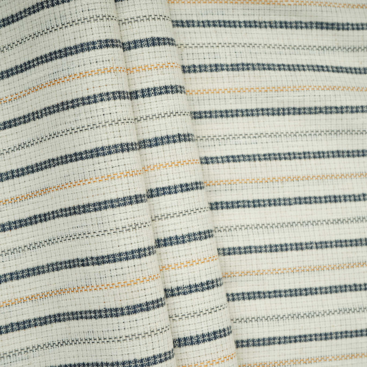 White With Navy Blue Stripes Linen Fabric RS-32453 – image 3 of 5