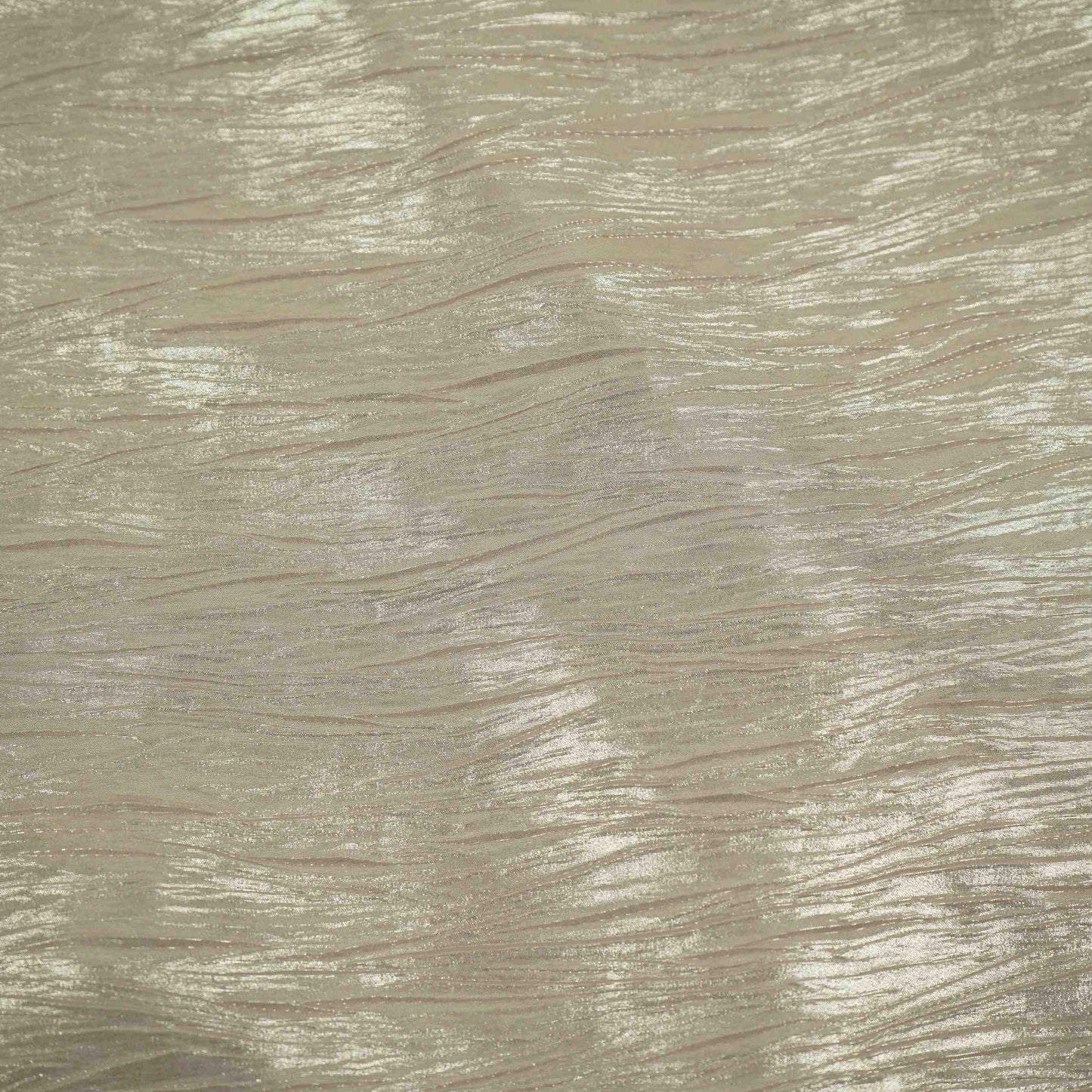 Metalic Gold With Plated Chiffon Foil Fabric LI-32166