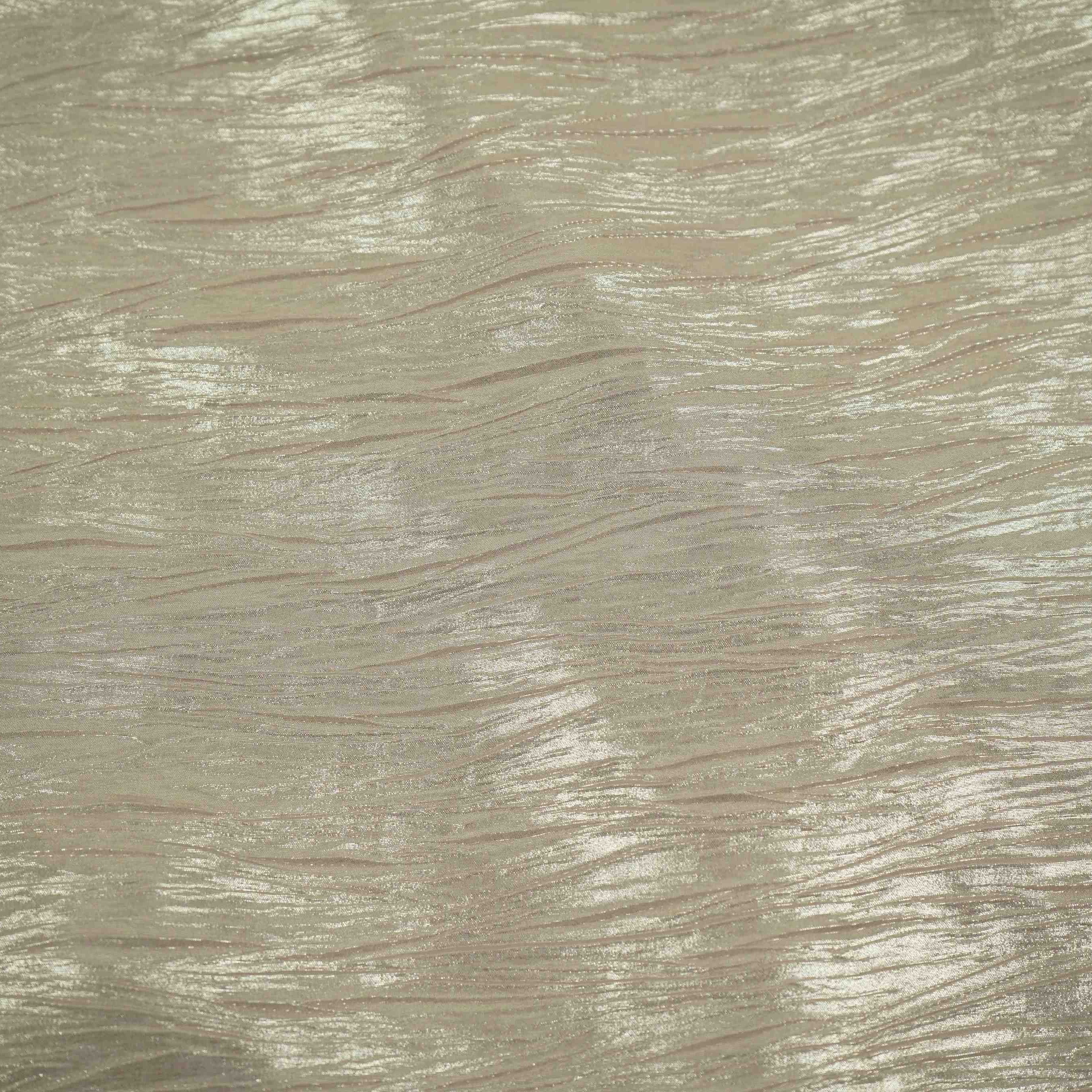 Metalic Gold With Plated Chiffon Foil Fabric LI-32166