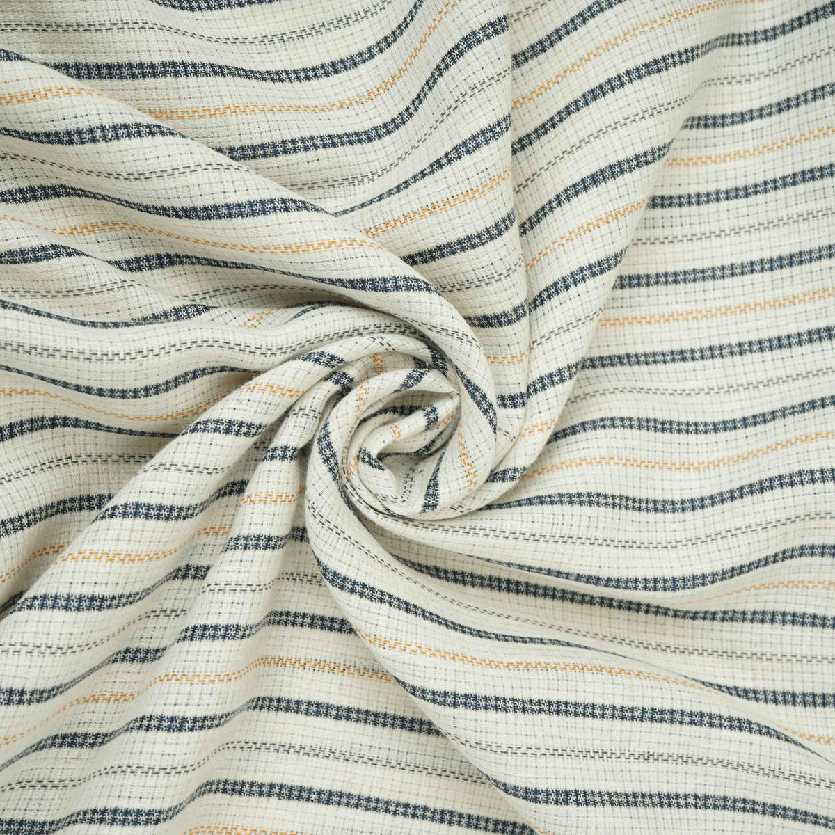 White With Navy Blue Stripes Linen Fabric RS-32453 – image 5 of 5