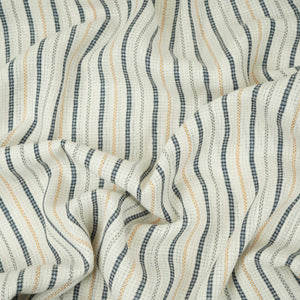 White With Navy Blue Stripes Linen Fabric RS-32453 – image 2 of 5