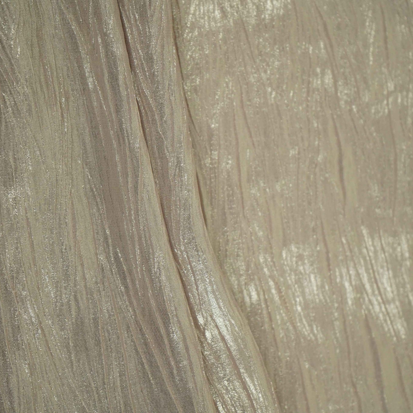 Metalic Gold With Plated Chiffon Foil Fabric LI-32166