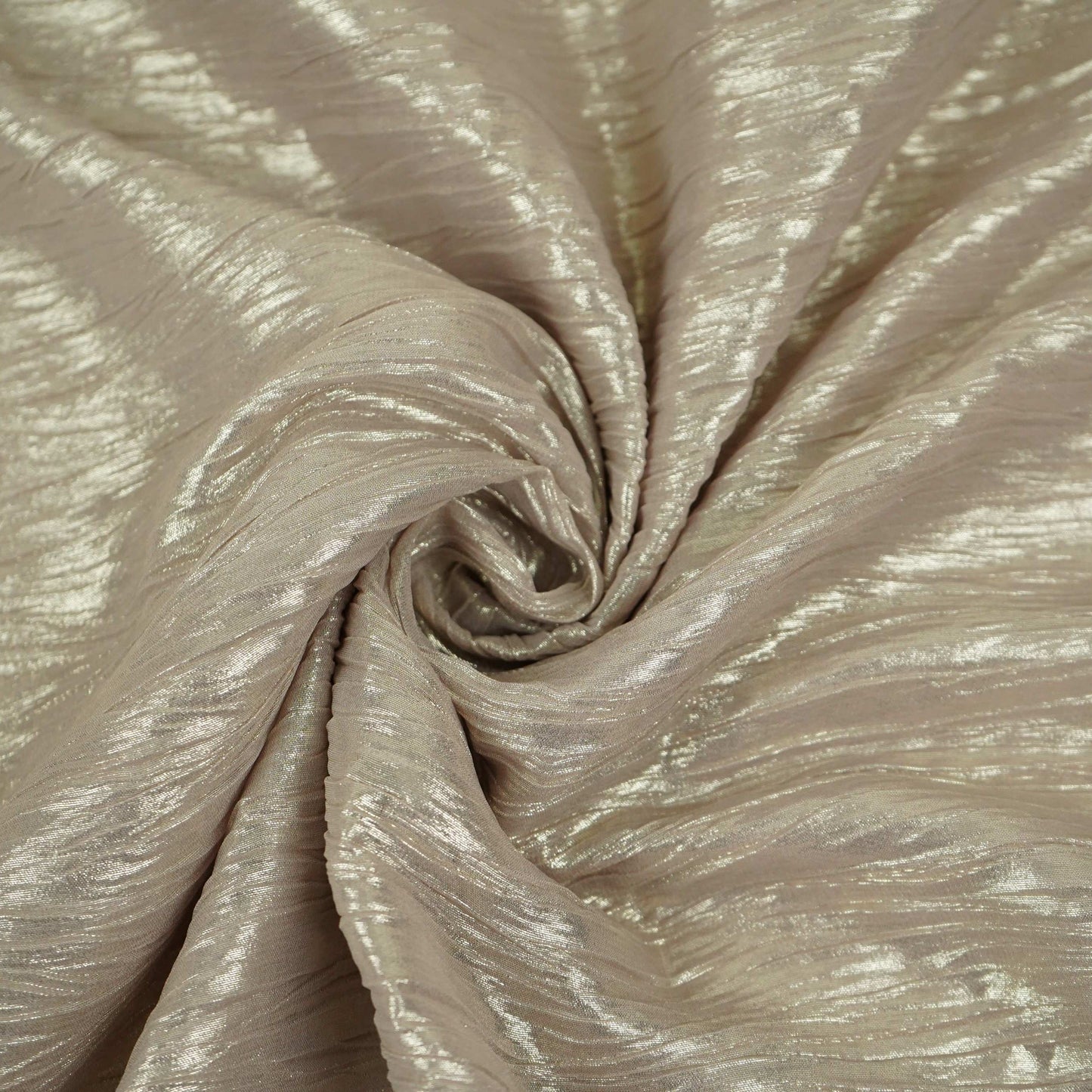 Metalic Gold With Plated Chiffon Foil Fabric LI-32166