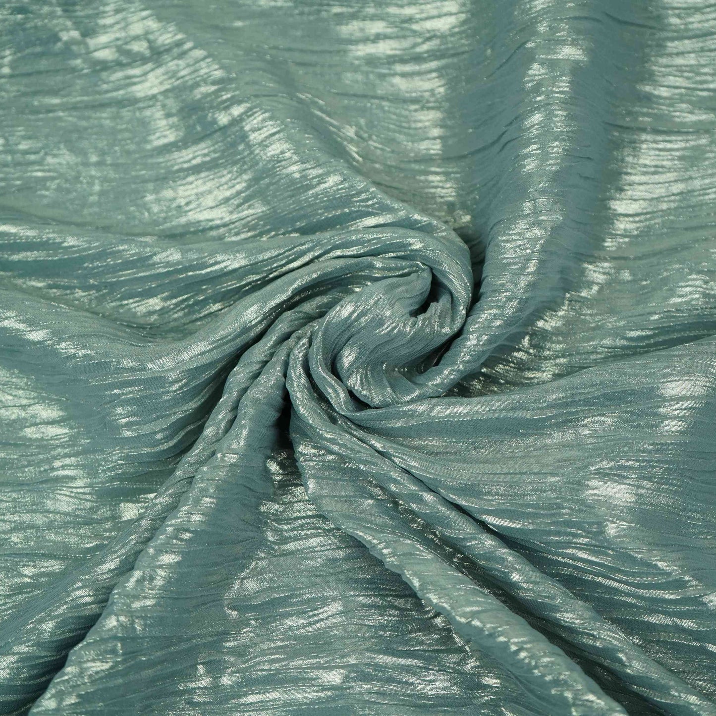 Light Blue With Plated Chiffon Foil Fabric LI-32168