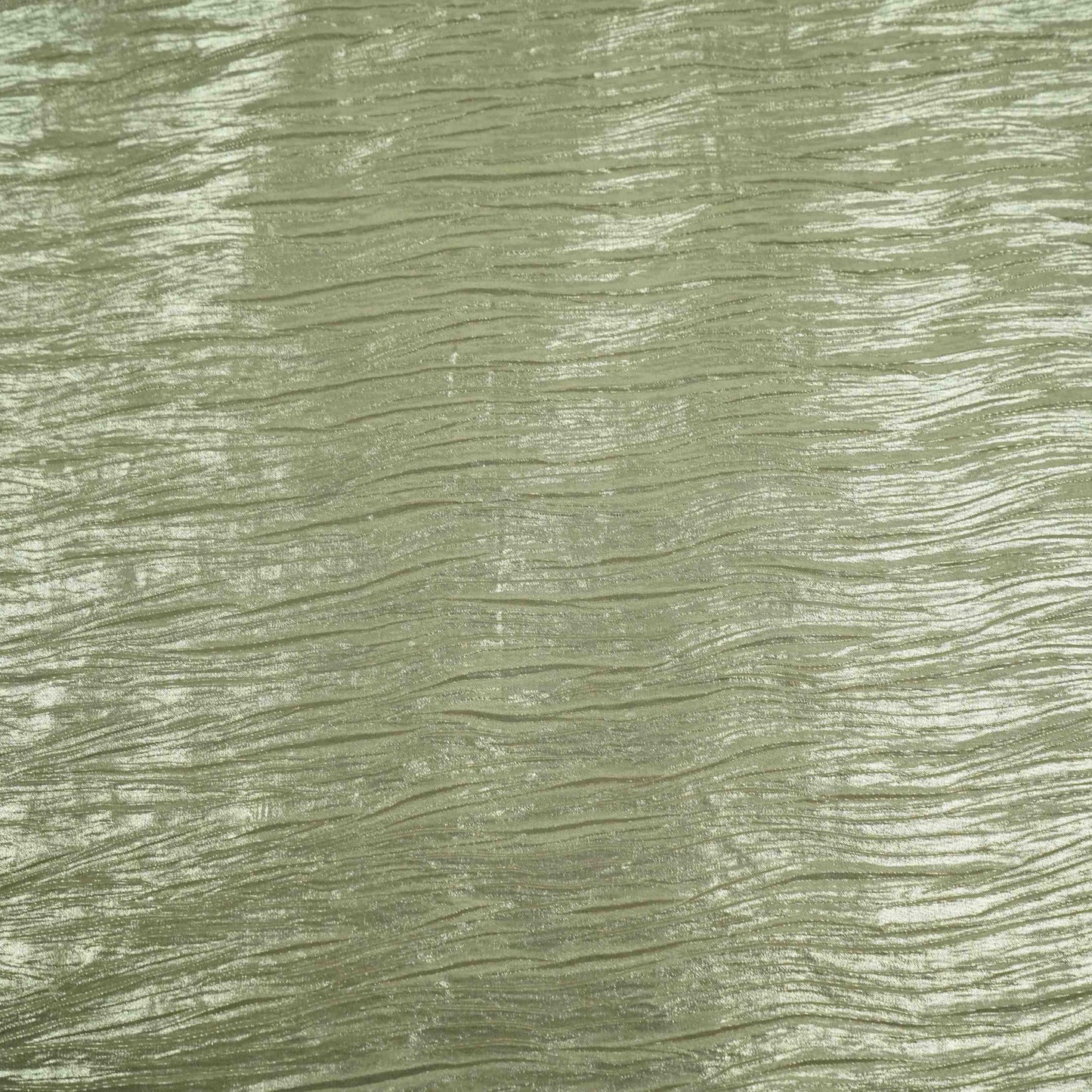 Green Gold With Plated Chiffon Foil Fabric LI-32169